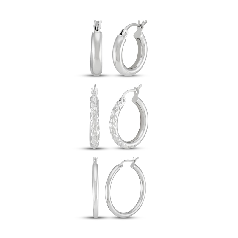 Main Image 1 of Three-Pair Hoop Earrings Set Sterling Silver