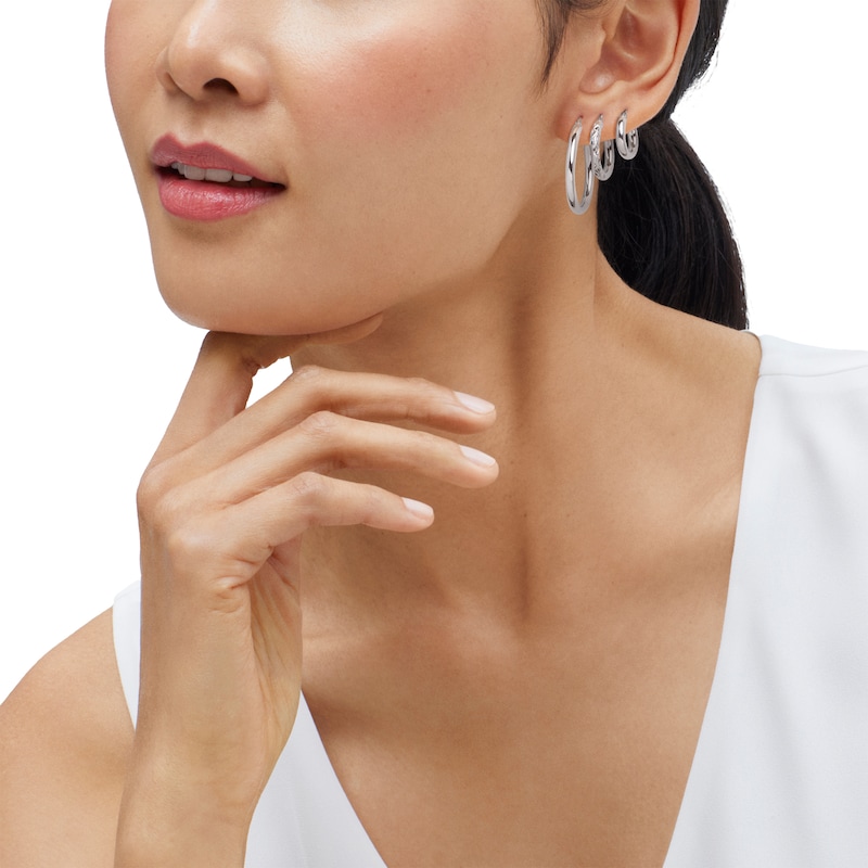 Main Image 7 of Three-Pair Hoop Earrings Set Sterling Silver
