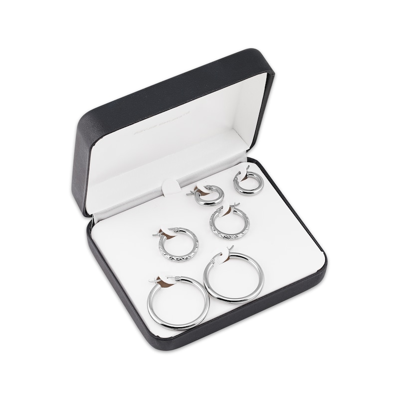 Main Image 8 of Three-Pair Hoop Earrings Set Sterling Silver