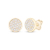 Thumbnail Image 1 of Multi-Diamond Circle Stud Earrings 1/3 ct tw 10K Yellow Gold