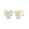 Thumbnail Image 1 of Multi-Diamond Heart Stud Earrings 1/3 ct tw 10K Yellow Gold