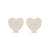 Thumbnail Image 2 of Multi-Diamond Heart Stud Earrings 1/3 ct tw 10K Yellow Gold