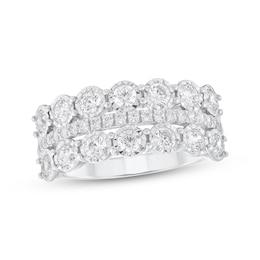Adore Diamond Three-Row Anniversary Ring 1 ct tw 10K White Gold