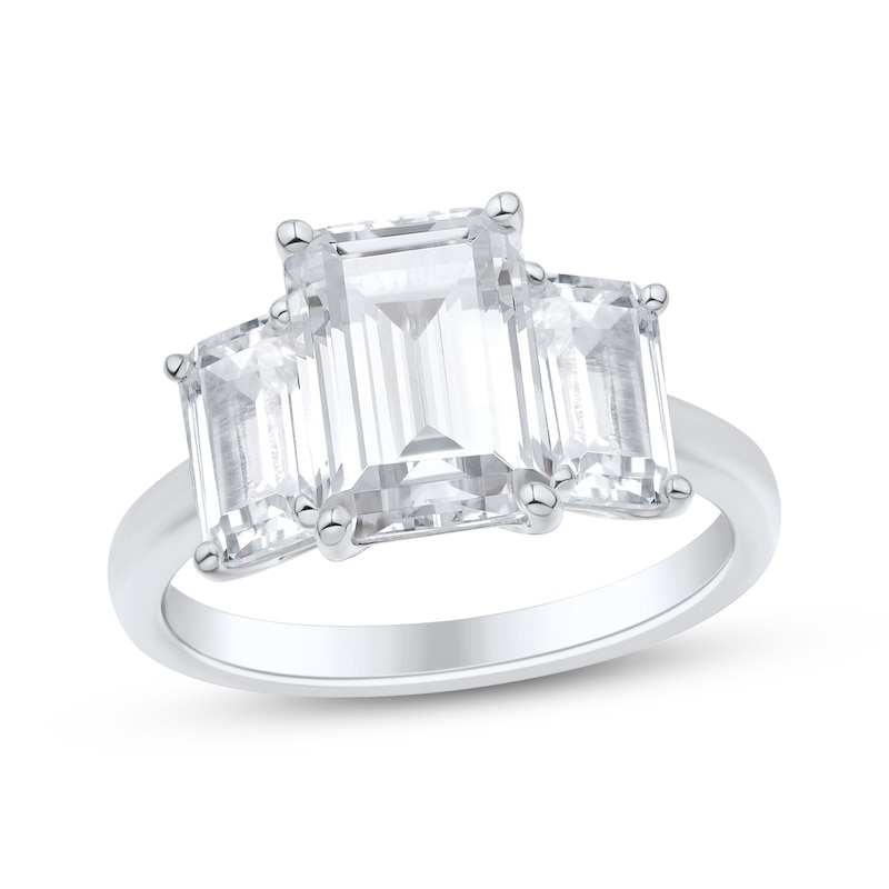Main Image 1 of Adore Lab-Grown Diamonds Emerald-Cut Three-Stone Engagement Ring 5 ct tw 14K White Gold Size 8