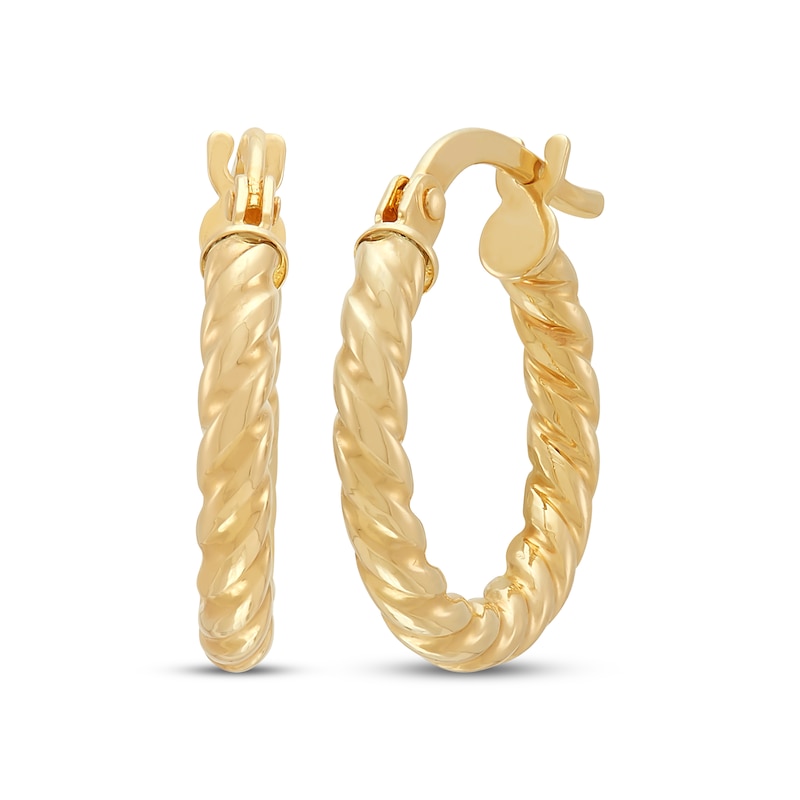 Main Image 2 of Twist & Polished Hoop Earrings Set 10K Yellow Gold