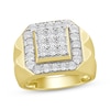 Thumbnail Image 1 of Men's Multi-Diamond Square Ring 1/2 ct tw 10K Yellow Gold