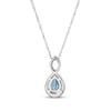 Thumbnail Image 3 of Pear-Shaped Swiss Blue Topaz & White Lab-Created Sapphire Necklace Sterling Silver 18"