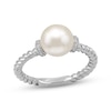 Thumbnail Image 1 of Cultured Pearl & White Topaz Twist Ring Sterling Silver