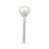 Thumbnail Image 2 of Cultured Pearl & White Topaz Twist Ring Sterling Silver