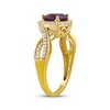 Thumbnail Image 2 of Trillion-Cut Lab-Created Alexandrite & White Lab-Created Sapphire Ring 10K Yellow Gold