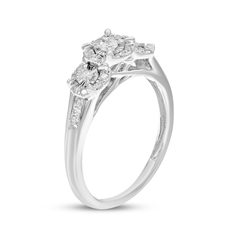 Main Image 2 of Adore Round-Cut Diamond Three-Stone Engagement Ring 1/5 ct tw 10K White Gold