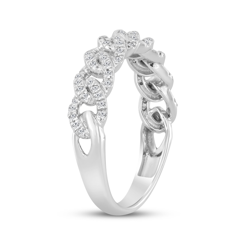 Main Image 2 of Diamond Chain Link Fashion Ring 1/4 ct tw 10K White Gold
