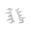 Thumbnail Image 1 of White Lab-Created Sapphire Spike Climber Earrings Sterling Silver