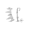 Thumbnail Image 3 of White Lab-Created Sapphire Spike Climber Earrings Sterling Silver