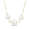 Thumbnail Image 1 of Cultured Pearl Trio Necklace 10K Yellow Gold 17"