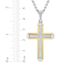 Thumbnail Image 3 of Men's Diamond Cross Necklace 1/6 ct tw Stainless Steel & Yellow Ion Plating 24"