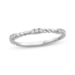 Adore Diamond Station Twist Anniversary Ring 1/10 ct tw 14K White Gold