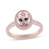 Thumbnail Image 1 of Oval-Cut Morganite Halo Ring 1/5 ct tw Diamonds 10K Rose Gold