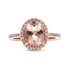 Thumbnail Image 2 of Oval-Cut Morganite Halo Ring 1/5 ct tw Diamonds 10K Rose Gold