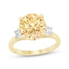 Thumbnail Image 1 of Monique Lhuillier Bliss Round-Cut Yellow Lab-Grown Diamond & White Lab-Grown Diamond Engagement Ring 3-5/8 ct tw 18K Yellow Gold