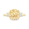 Thumbnail Image 4 of Monique Lhuillier Bliss Round-Cut Yellow Lab-Grown Diamond & White Lab-Grown Diamond Engagement Ring 3-5/8 ct tw 18K Yellow Gold