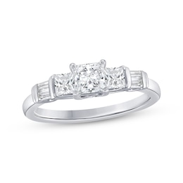 Adore Princess-Cut Diamond Three-Stone Engagement Ring 1 ct tw 14K White Gold