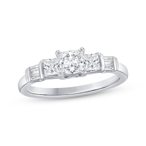 Adore Princess-Cut Diamond Three-Stone Engagement Ring 1 ct tw 14K White Gold