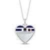 Thumbnail Image 1 of Star Wars R2-D2 Garnet, Blue Lab-Created Sapphire & Diamond Heart Necklace 1/15 ct tw Sterling Silver 18"