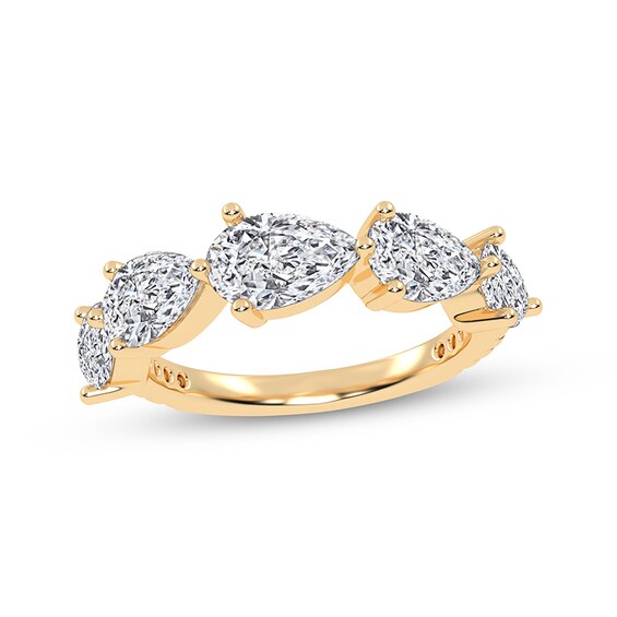 KAY Lab-Grown Diamonds Pear-Shaped East-West Ring 2 ct tw 14K Yellow Gold