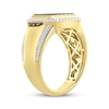 Thumbnail Image 2 of Men's Brown & White Multi-Diamond Ring 1 ct tw 10K Yellow Gold