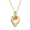 Thumbnail Image 2 of Citrine & Puff Heart Charm Toggle Necklace 24K Yellow Gold Vermeil Sterling Silver 18"