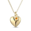 Thumbnail Image 3 of Citrine & Puff Heart Charm Toggle Necklace 24K Yellow Gold Vermeil Sterling Silver 18"