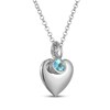Thumbnail Image 2 of Swiss Blue Topaz & Puff Heart Charm Toggle Necklace Sterling Silver 18"