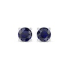 Thumbnail Image 2 of Blue Lab-Created Sapphire Solitaire Stud Earrings Sterling Silver