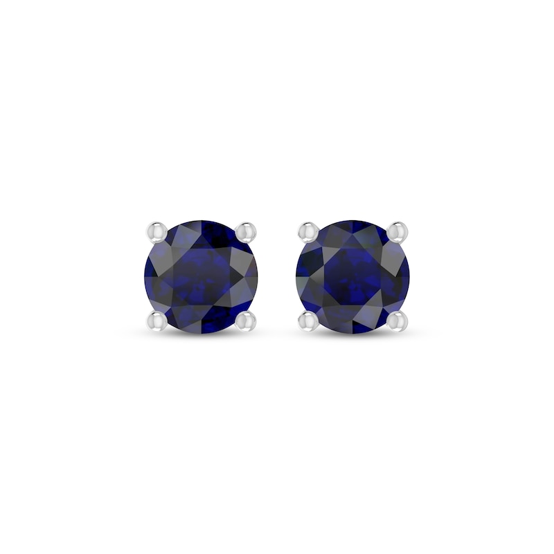 Main Image 2 of Blue Lab-Created Sapphire Solitaire Stud Earrings Sterling Silver
