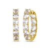 Thumbnail Image 1 of White Lab-Created Sapphire Inside-Out Hoop Earrings 18 Yellow Gold-Plated Sterling Silver