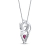 Thumbnail Image 3 of Heart-Shaped Lab-Created Ruby Cat Necklace Sterling Silver & 14K Yellow Gold 18"