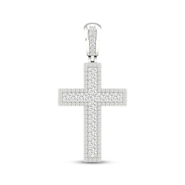 KAY Lab-Grown Diamonds Men's Cross Necklace Charm 2 ct tw Sterling Silver