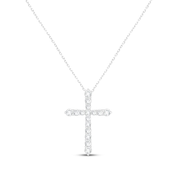 Diamond Cross Necklace 1/4 ct tw Sterling Silver 18"