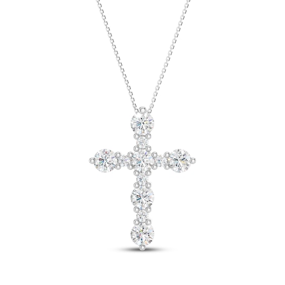 KAY Lab-Grown Diamonds Cross Necklace 1 ct tw Sterling Silver 18"