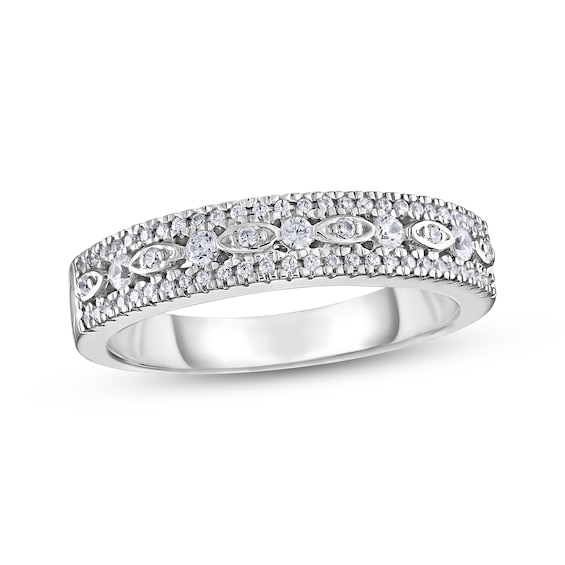 Multi-Row Anniversary Ring 3/8 ct tw 14K White Gold