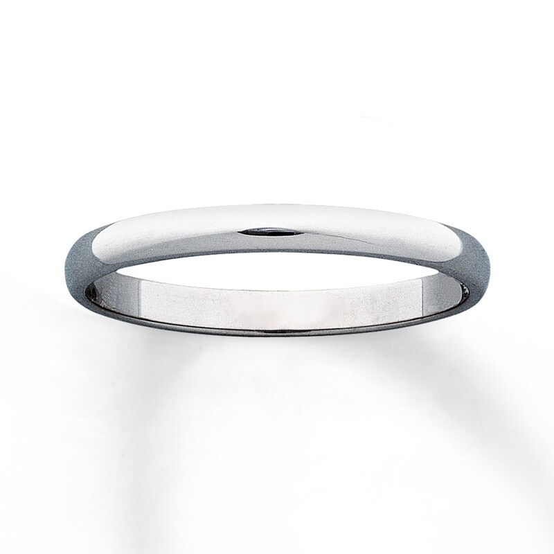 Women's Wedding Band 10K White Gold 2mm