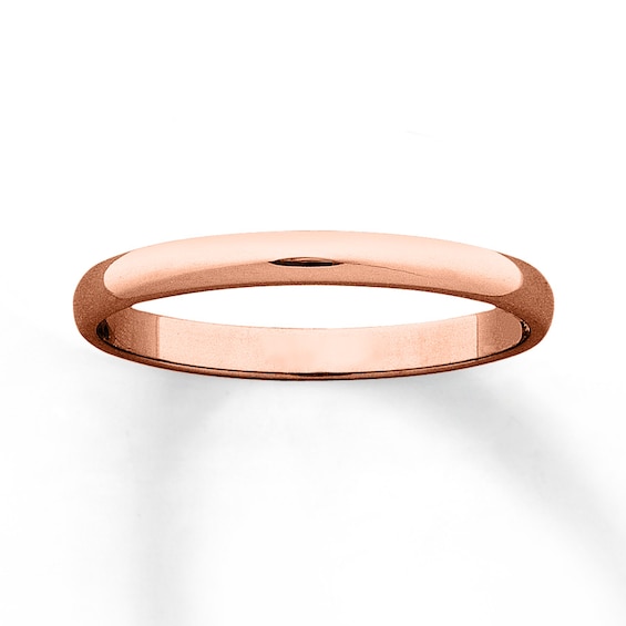 Women's Wedding Band 10K Rose Gold 2mm - Size 7