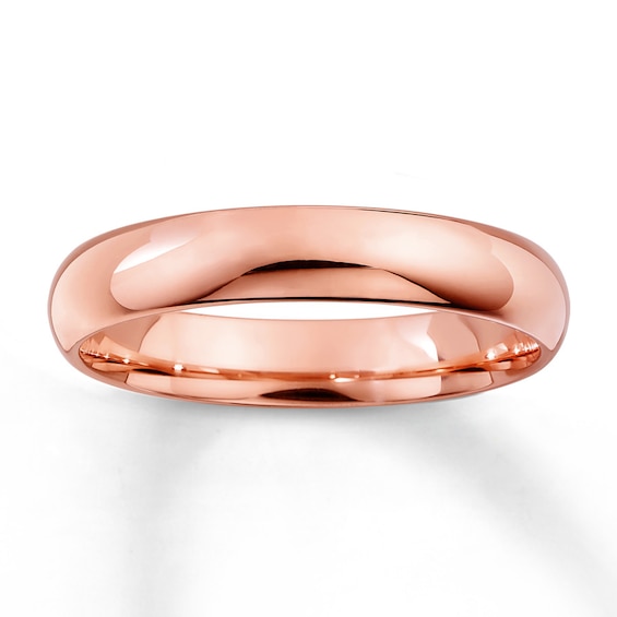 Men's Wedding Band 10K Rose Gold 4mm - Size 10