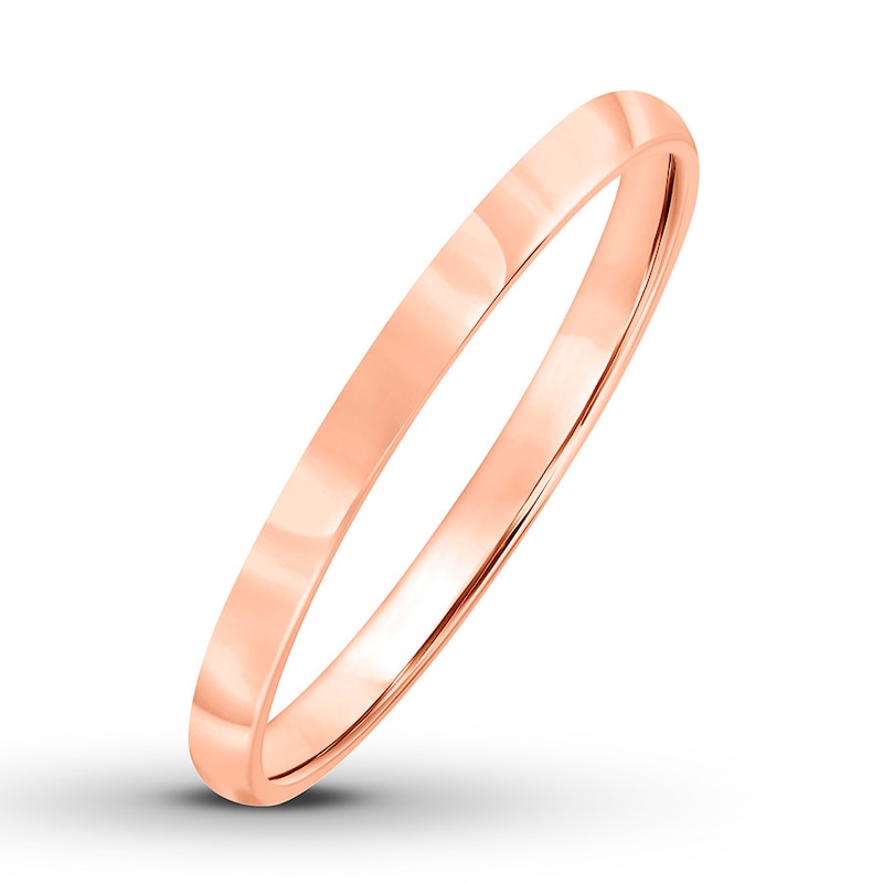 Wedding Band 14K Rose Gold 2mm