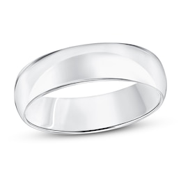 Wedding Band 14K White Gold 6mm