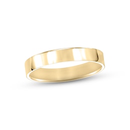 Pipe-Cut Wedding Band 14K Yellow Gold 4mm