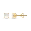 Thumbnail Image 0 of Cushion-Cut Ethiopian Opal Solitaire Stud Earrings 10K Yellow Gold