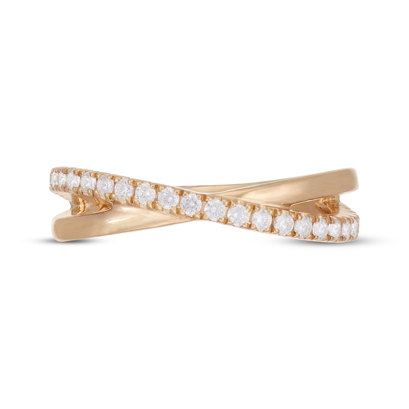 Main Image 3 of Neil Lane Round-Cut Diamond Crossover Anniversary Band 1/3 ct tw 14K Yellow Gold