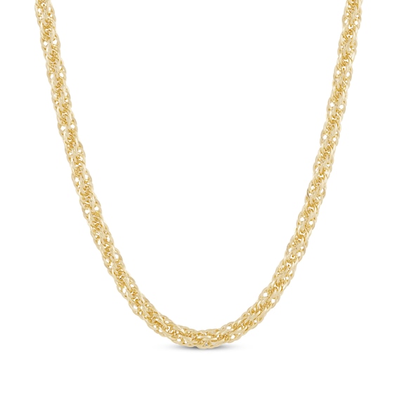 Solid Infinity Rope Chain Necklace 4mm 10K Yellow Gold 20"